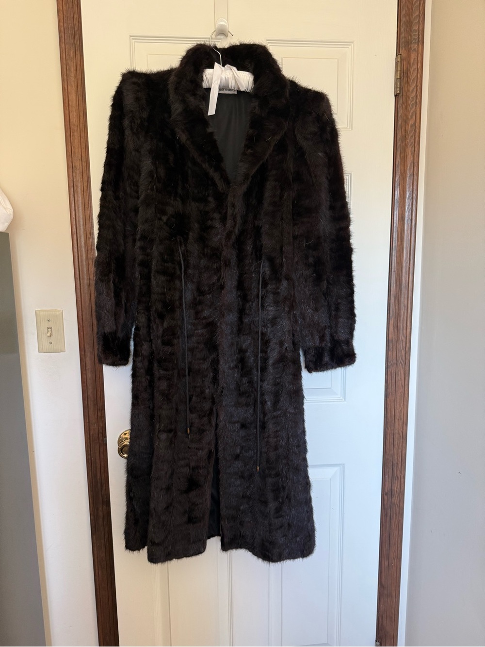 Vintage Long Women's Mink Coat in Dark Brown